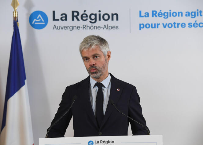 Laurent Wauquiez, président de la région Auvergne-Rhône-Alpes, à la gare de Lyon-Part-Dieu, le 12 décembre 2022.