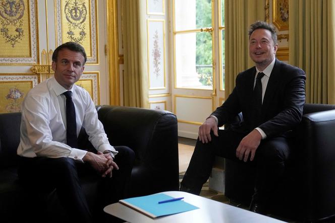 Elon Musk, received by President of the Republic Emmanuel Macron at the Elysée Palace, Paris, Monday, May 15, 2023.