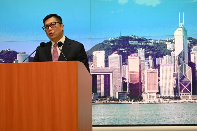 Le ministre hongkongais de la sécurité, Chris Tang, le 15 mai 2023 à Hongkong.