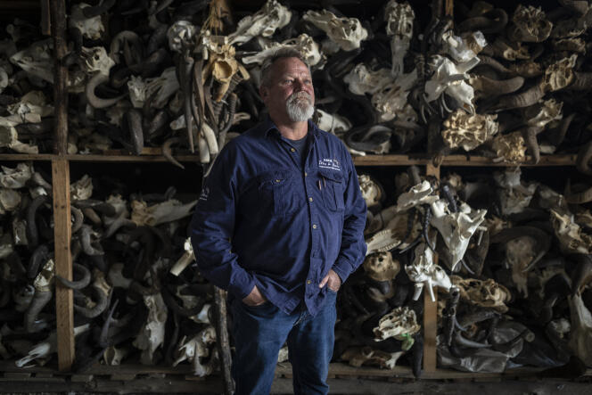 South African taxidermist Pieter Swart in his workshop in Rayton, near Pretoria, on May 9, 2023.