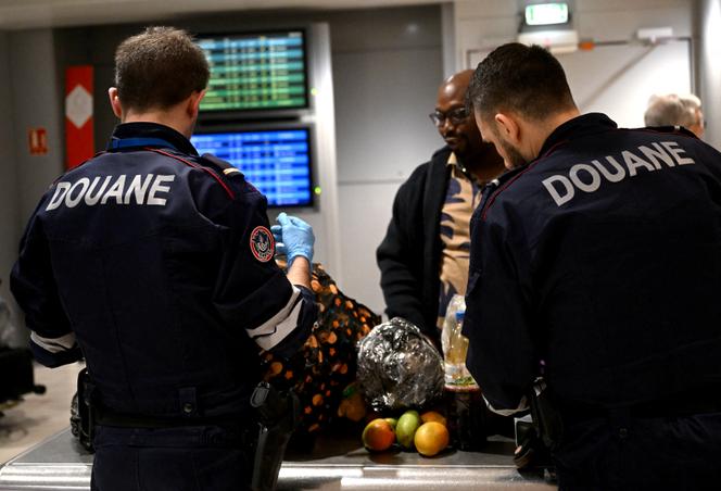 Los aduaneros revisan el equipaje de los pasajeros que llegan al aeropuerto de París-Charles de Gaulle, en Roissy (Val-d'Oise), el 15 de febrero.