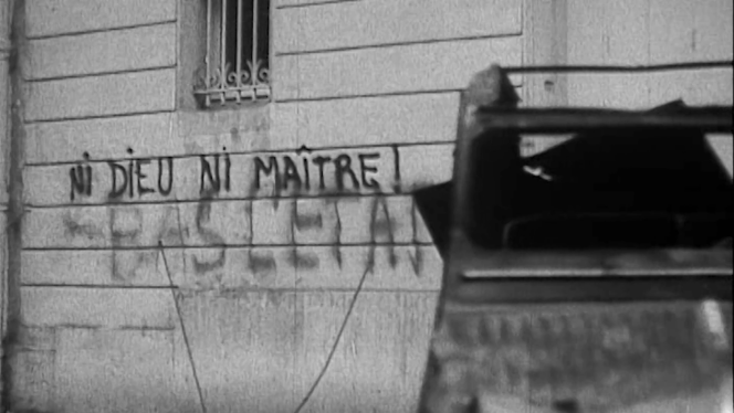 An image taken from Tancrède Ramonet's documentary series “Ni Dieu ni maître.  A history of anarchism”.