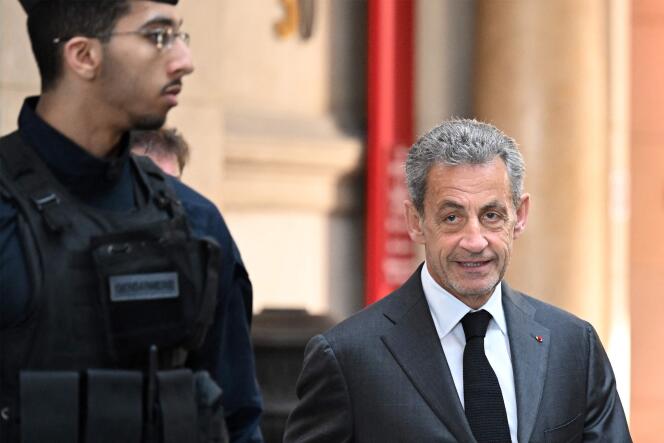 Nicolas Sarkozy arrives at the Paris Court of Appeal on May 17, 2023. 