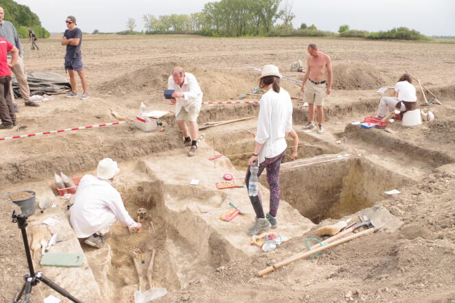 The excavation site, in the municipality of Jaszberény (Hungary), 70 kilometers east of Budapest.