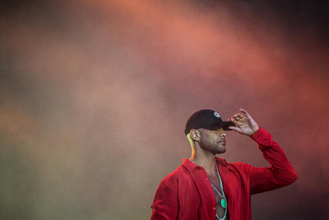 Le rappeur français Booba au festival des Vieilles Charrues, le 18 juillet 2019 à Carhaix-Plouger.