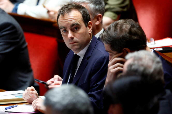 The Minister for the Armed Forces, Sébastien Lecornu, at the National embly, April 11, 2023.