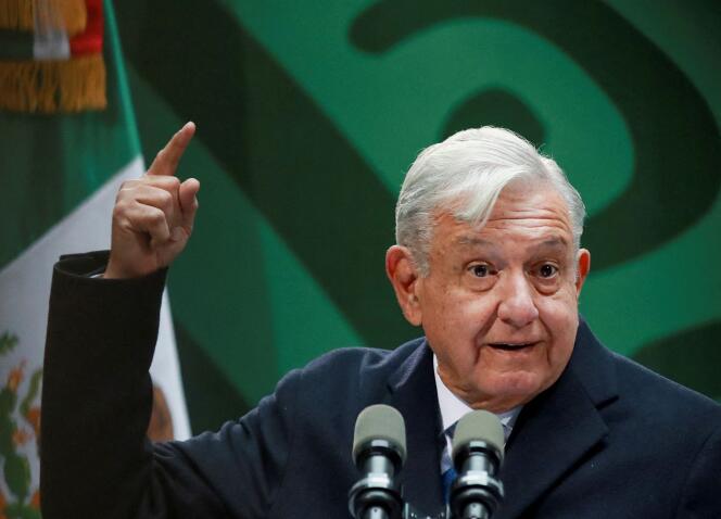 Mexican President Andres Manuel Lopez Obrador at a press conference in Mexico City on January 20, 2023.