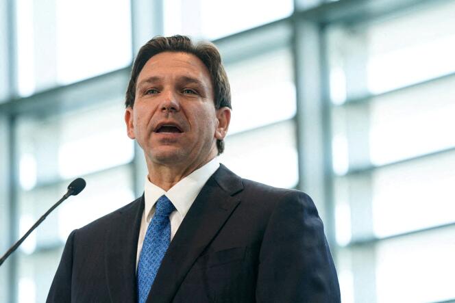 Florida Governor Ron DeSantis delivers a speech at The Heritage Foundation's 50th anniversary, April 21, 2023.