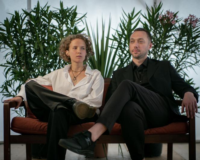 Actress Maria Lukyanova and director Ilya Povolotsky, in Cannes, May 20, 2023.