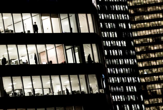 People working in offices in the business district of la Défense near Paris on November 2, 2020. 