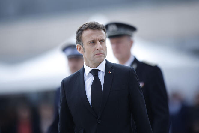 The President of the Republic, Emmanuel Macron, in Roubaix (North), May 25, 2023.