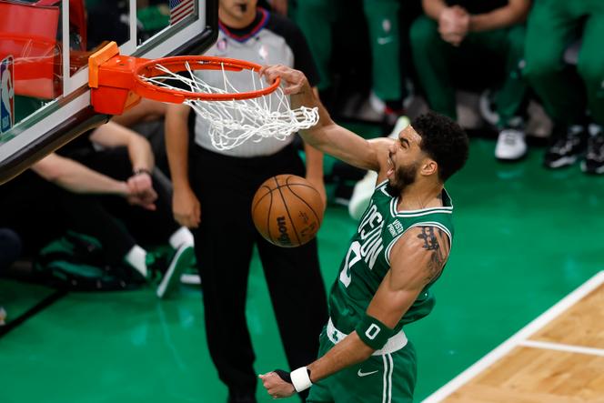 El líder ofensivo de los Celtics, Jayson Tatum, durante el quinto partido ante los Heat, el jueves 25 de mayo, en Boston (Estados Unidos).