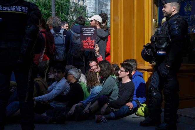 Paris, May 26, 2023, in front of the Salle Pliers, where the General Meeting of TotalEnergies is being held.