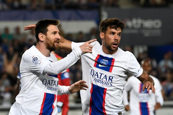 Lionel Messi abrió el marcador del PSG ante el Estrasburgo, que jugaba de local en el estadio La Meinau, el 27 de mayo de 2023.