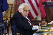 Former US Secretary of State Henry Kissinger, at the State Department, Washington, December 1, 2022.