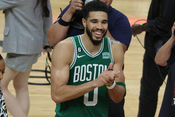 El líder ofensivo de los Celtics, Jayson Tatum, durante el sexto partido ante los Heat, el sábado 27 de mayo de 2023, en Miami (Estados Unidos).