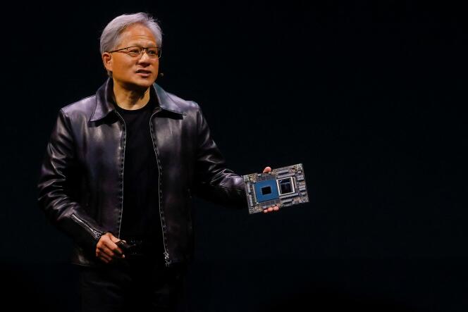 Le PDG de Nvidia , Jensen Huang, à Taipei, à Taïwan, le 29 mai 2023.  