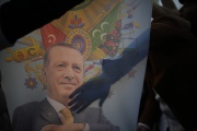 Celebration of President Recep Tayyip Erdogan's re-election, Istanbul, on May 28, 2023.