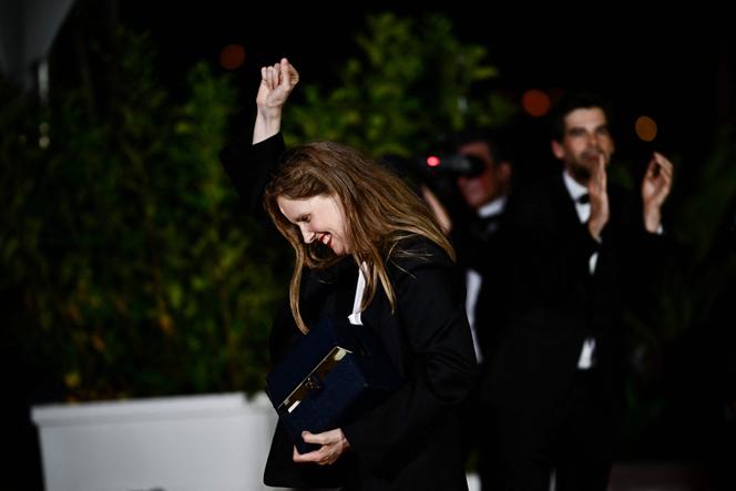 Justin Triet after receiving the Palme d'Or at the 76ᵉ Cannes Film Festival 