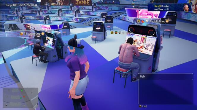 Le « Battle Hub » s’apparente à une grande salle d’arcade virtuelle dans laquelle on peut défier les joueurs du monde entier en s’asseyant derrière la machine. 