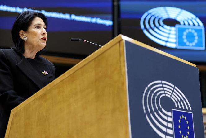 Georgian President Salomé Zurabishvili in Brussels on May 31, 2023.  