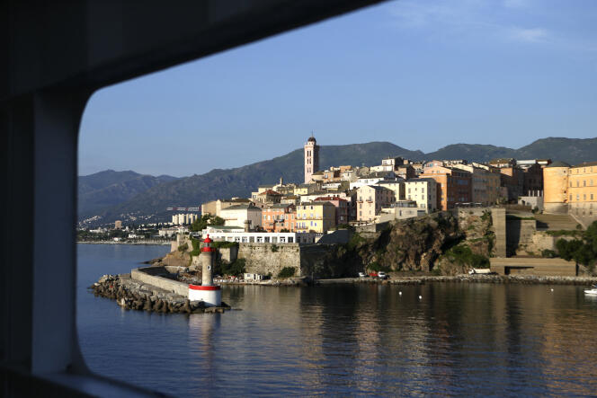 The city of Bastia as seen from the Corsica Linea ferry in June 2020.