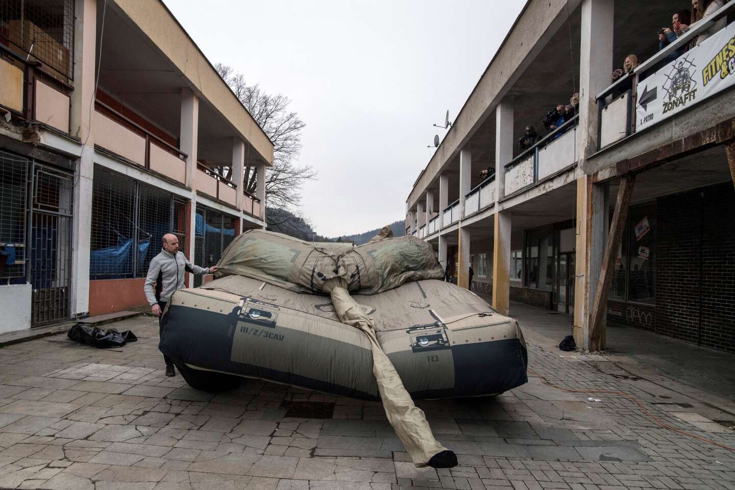 In the Czech Republic, a factory produces inflatable military devices to deceive the Russian military