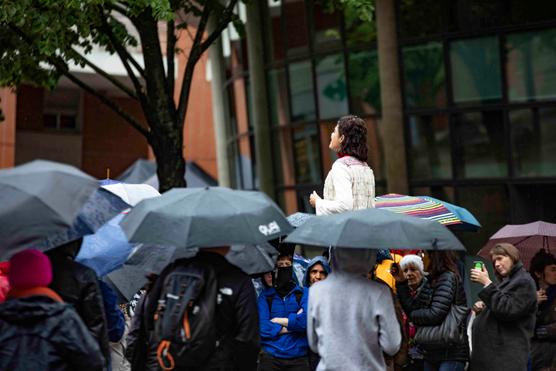 La empresa 1WATT, en la plaza de la Legión de Honor, en Toulouse, el 23 de abril de 2023.