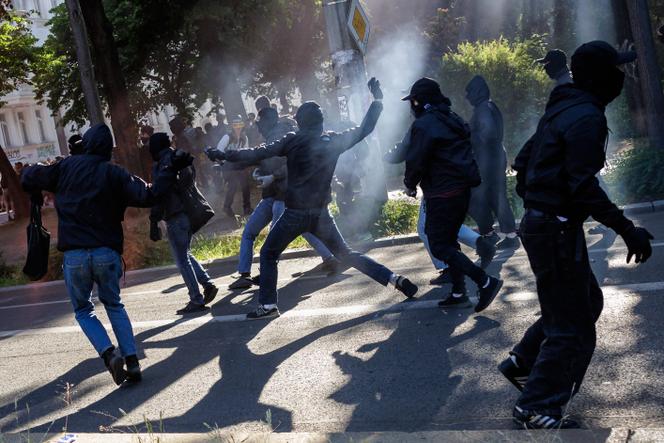 Manifestación de extrema izquierda en Leipzig el 3 de junio.