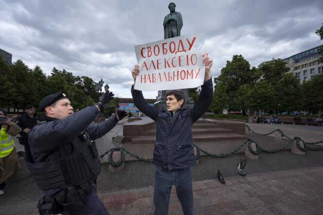 Demonstration in support of Alexei Navalny in Moscow, June 4.