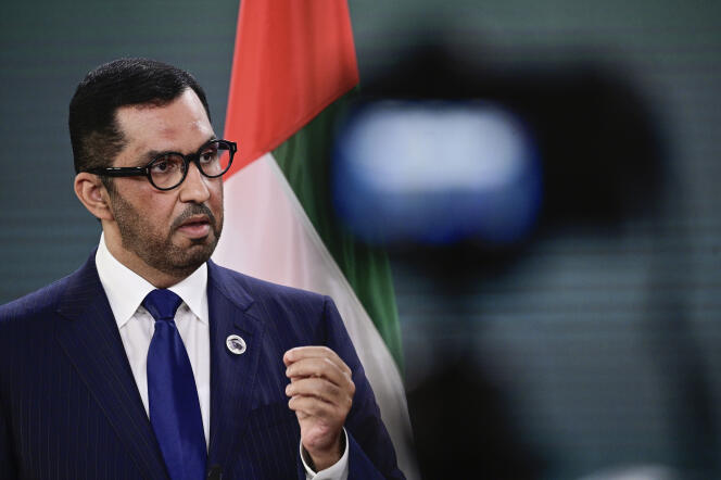  Ahmed Al-Jaber, ministre de l’industrie émirati et PDG de la compagnie nationale pétrolière Abu Dhabi National Oil Company, est le président de la COP28. A Berlin, le 3 mai 2023.