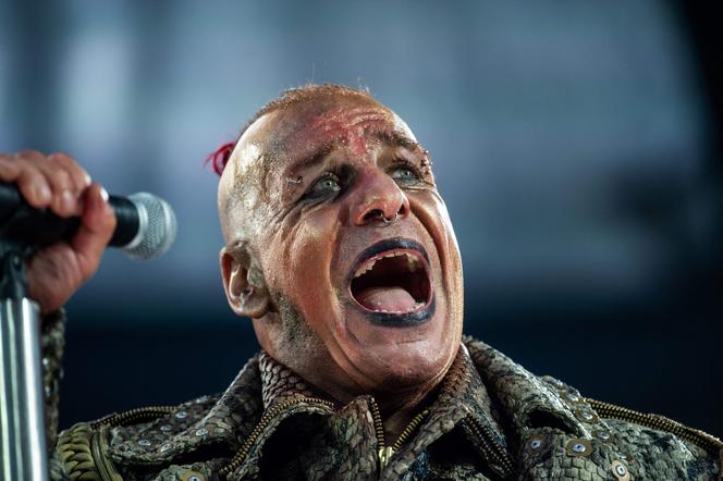 Till Lindemann, lead singer of the band Rammstein, at the HDI-Arena in Hanover on July 2, 2019. 