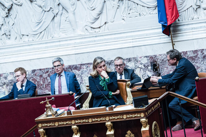 The President of the National Assembly, Yaël Braun-Pivet, during the session of questions to the government on June 6, 2023.