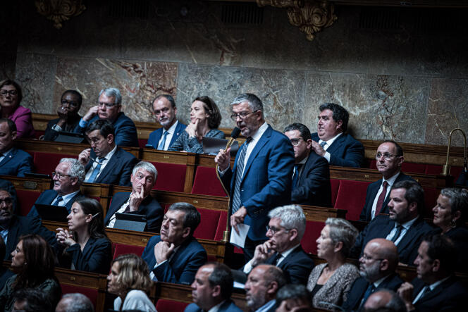 Bertrand Pancher, le président du groupe LIOT, le 8 juin à l’Assemblée nationale, à Paris.