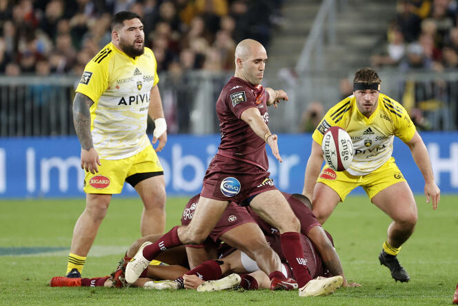 Maxime Lucu, here against La Rochelle in the Top 14 match in Bordeaux on March 25, 2023, will meet the European champions on Saturday in the semi-finals of the championship. 