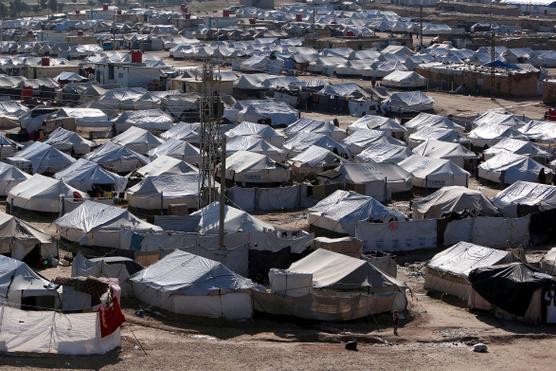 El campo de Al-Hol, donde están detenidas las familias de los yihadistas de la organización Estado Islámico, en Siria, el 2 de abril de 2019.