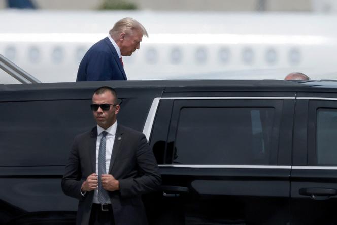 Donald Trump arrives at Miami airport on the eve of his indictment, June 12, 2023.