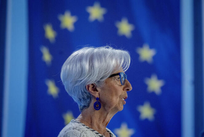 La présidente de la Banque centrale européenne, Christine Lagarde, à Francfort, le 15 juin 2023. 