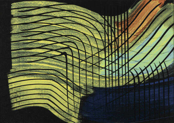 “Composición T1971-E20” (1971), de Hans Hartung, una de las obras adquiridas por Gérard Depardieu y puestas a la venta en Drouot. 