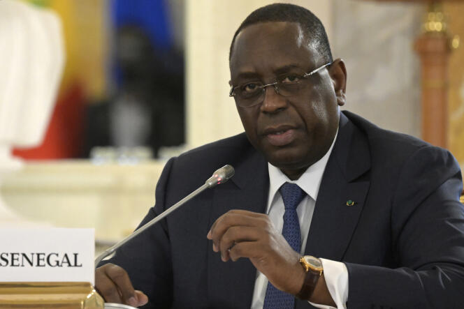 El presidente de Senegal, Macky Sall, en una reunión de líderes africanos y altos funcionarios en San Petersburgo, Rusia, el 17 de junio de 2023. 