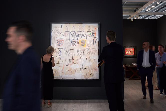 “The Ruffians” (1982), de Jean-Michel Basquiat, expuesta por la galería Van de Weghe Fine Art, en la feria Art Basel, en Basilea (Suiza), en junio de 2023. Ofrecida al precio de 22 millones de euros, no encontró compradores.