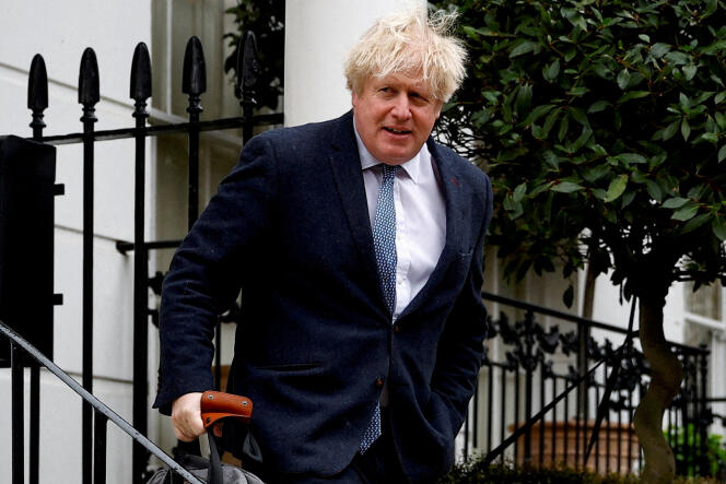 Der ehemalige Premierminister Boris Johnson am 21. März 2023 in London