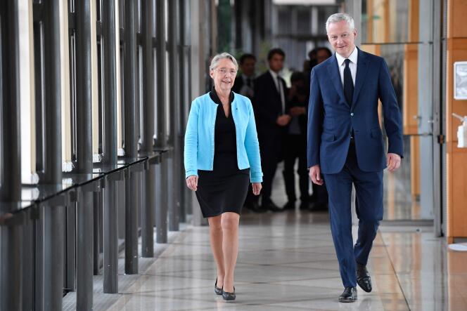La première ministre, Elisabeth borne, et le ministre de l’économie et des finances, Bruno Le Maire, à Paris, le 19 juin 2023.