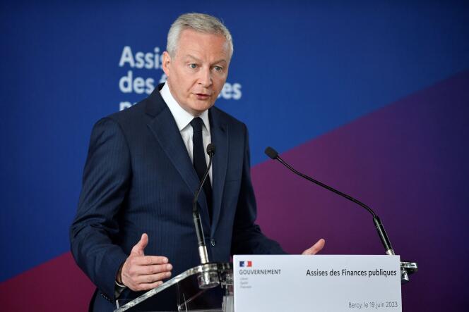 El Ministro de Economía y Finanzas, Bruno Le Maire, en la inauguración de los “Assises des finances publiques”, en Bercy, el 19 de junio de 2023. 