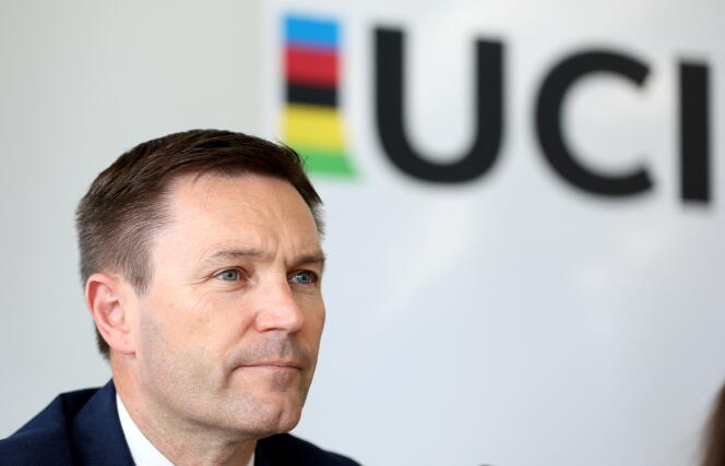 David Lappartient, president of the International Cycling Union, in Aigle (Switzerland), on 3 June 2022. 