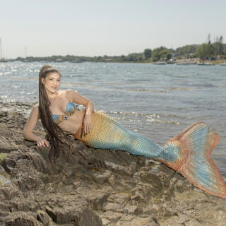 Ingrid Fabulet, sirène professionelle et Miss Mermaid International 2016, presqu’île de Conleau, Vannes, le 7 juin 2023.