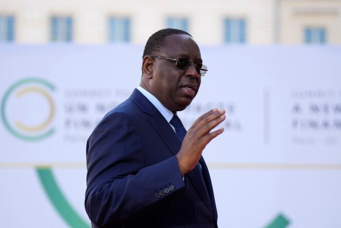 El presidente de Senegal, Macky Sall, en la Cumbre por un Nuevo Pacto Financiero Global en París el 23 de junio de 2023.