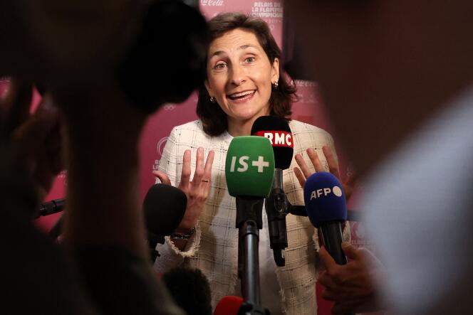 La ministra de Deportes, Amélie Oudéa-Castéra, en la Sorbona de París el 23 de junio de 2023.