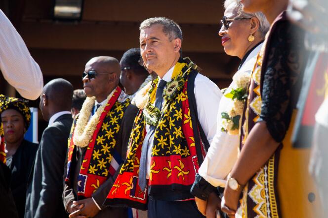 Gérald Darmanin, ministro del Interior, durante una visita a Mamoudzou, en la isla francesa de Mayotte, el 24 de junio de 2023.