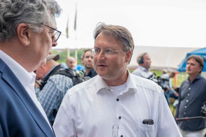 Robert Sesselmann, del partido de extrema derecha Alternativa para Alemania, en Sonneberg, este de Alemania, el 25 de junio de 2023. 